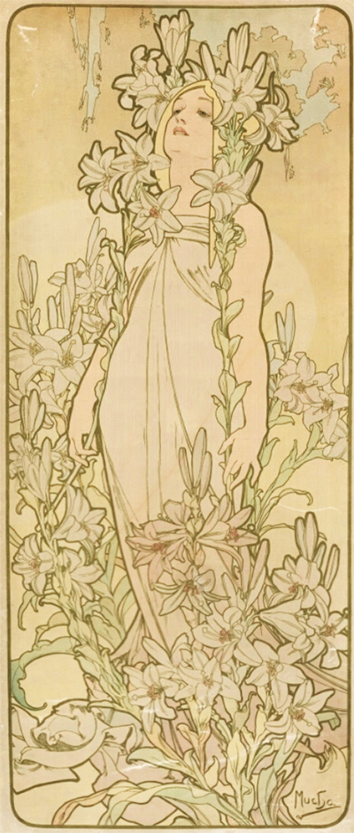 La Femme Animee en Fleur (Lys) Alphonse Mucha